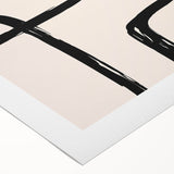 Abstract minimalist wall art design showcasing soft pastel colors and geometric shapes on a rolled canvas, ideal for modern home decor. The artwork is elegantly packaged in a sturdy cardboard tube for safe shipping and display.