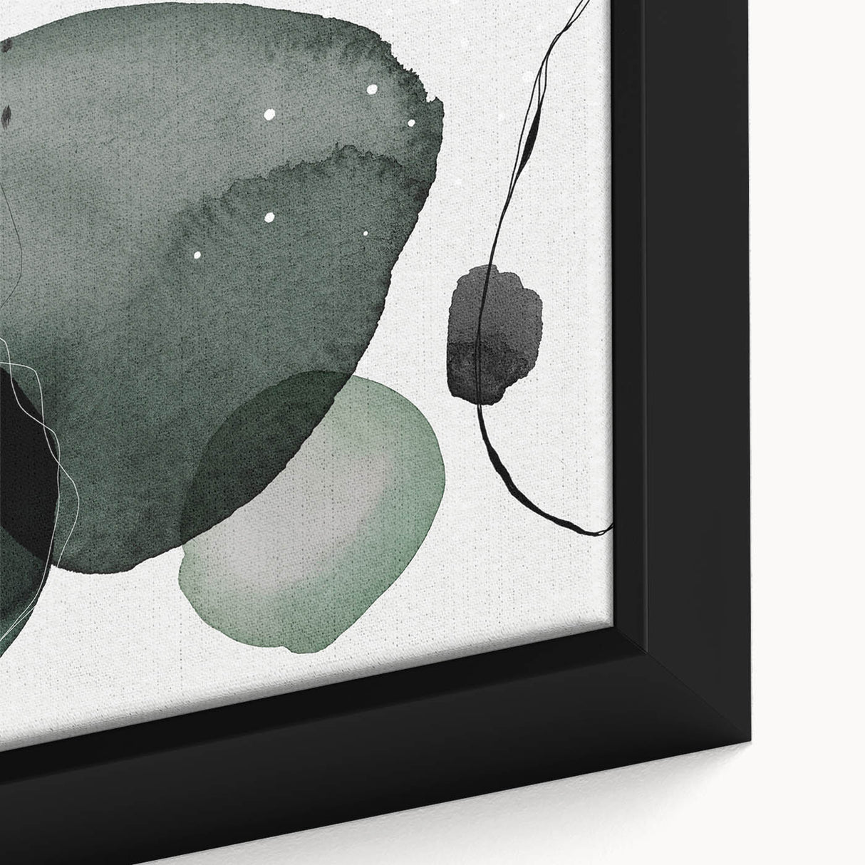 Close-up of a framed abstract minimalist wall art piece showcasing soft earth tones and geometric shapes, perfect for modern home decor. The artwork enhances any interior setting with its elegant design and calming aesthetics.