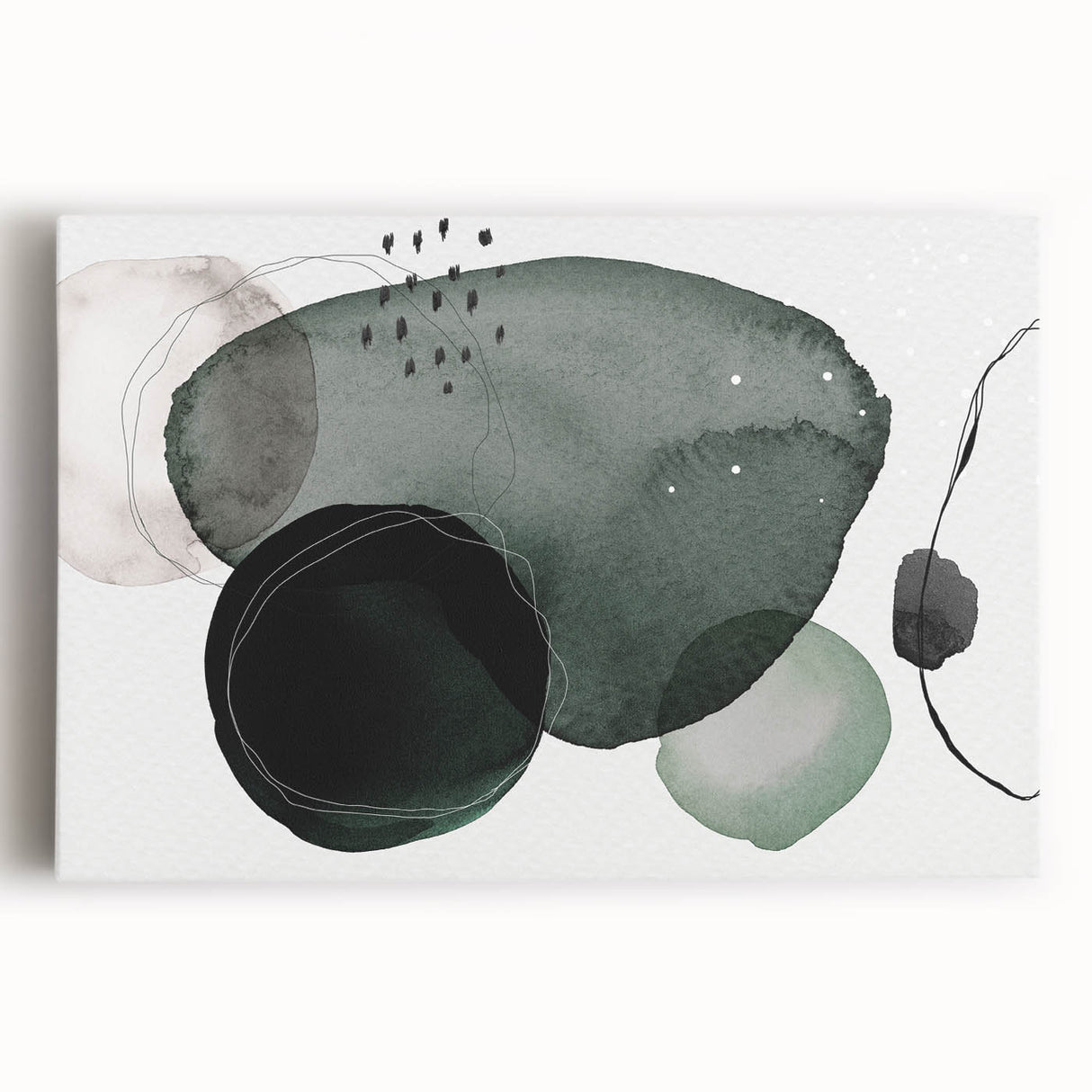 Abstract minimalist design wall art collection featuring vibrant colors on stretched canvas, showcasing geometric shapes and fluid lines, perfect for modern decor.