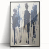 Framed abstract minimalist wall art design in black acrylic, showcasing clean lines and geometric shapes, perfect for modern home decor and artistic interiors.