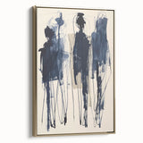 Framed abstract minimalist wall art collection featuring elegant gold accents, displayed in a stylish side view, ideal for modern home decor and aesthetic enhancement.
