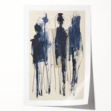 Abstract minimalist wall art print showcasing soft pastel colors and geometric shapes, rolled and ready for display in a stylish living space or gallery.