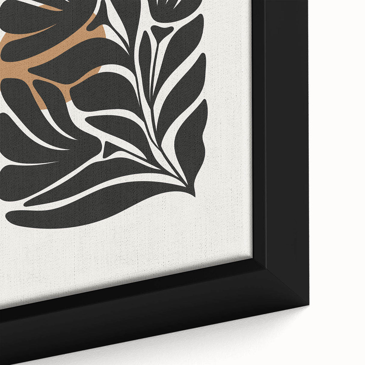 Framed abstract minimalist wall art featuring a subtle blend of soft earth tones, perfect for modern decor. Close-up view showcasing fine details and texture.