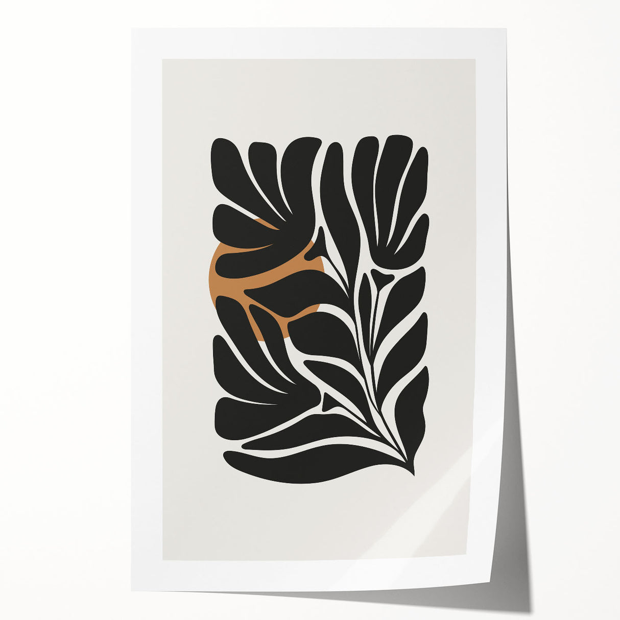Abstract minimalist wall art print showcasing a vibrant blend of colors and geometric shapes, rolled and ready for framing, perfect for modern home decor.