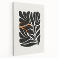 Abstract minimalist design wall art collection in muted earth tones on stretched canvas, showcasing a side view with a sleek finish, perfect for modern decor.