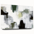 Acrylic glass wall art showcasing an abstract minimalist design, highlighting a side view with visible pins, perfect for modern decor enthusiasts.