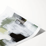 Abstract minimalist wall art print showcasing soft pastel colors and geometric shapes, designed to enhance modern decor, rolled for easy framing and display.