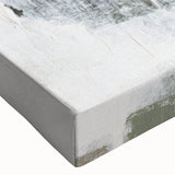 Close-up of a stretched canvas featuring an abstract minimalist design in soft pastel colors, ideal for modern home decor and artistic wall displays.