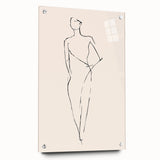 Minimalist abstract wall art collection displayed in a side view, featuring acrylic glass and pins, showcasing vibrant colors and smooth textures.