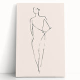 Abstract minimalist wall art design on stretched canvas, showcasing soft pastel colors and geometric shapes, perfect for modern decor.