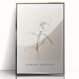 Framed abstract minimalist wall art design showcasing a silver acrylic finish with geometric shapes, perfect for modern home decor.