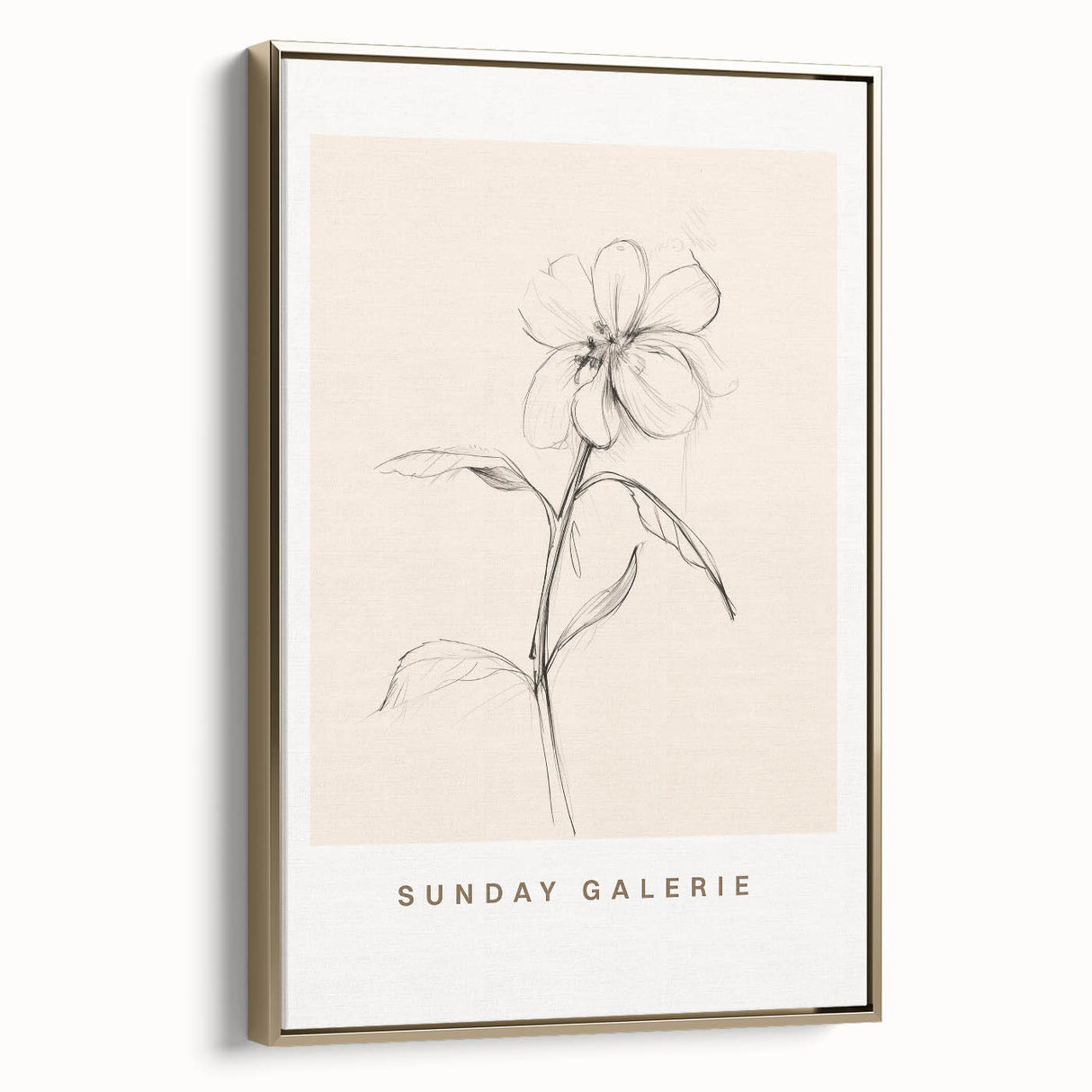 Framed abstract minimalist wall art collection showcasing gold accents and a sleek design, perfect for modern home decor.