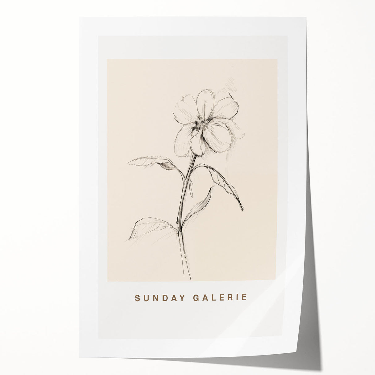 Abstract minimalist wall art print featuring soft pastel colors and geometric shapes, elegantly rolled for easy framing and display.