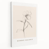 Stretched canvas wall art showcasing an abstract minimalist design in soft pastel colors, elegantly displayed from the side view, ideal for modern decor.