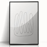 Framed abstract minimalist wall art collection featuring a sleek black design, perfect for modern decor, displayed from a front view.