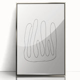 Framed abstract minimalist wall art design featuring a sleek silver-acrylic front, perfect for modern decor, enhancing any living space.