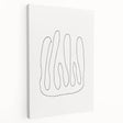 Side view of a stretched canvas featuring an abstract minimalist wall art design in soft pastel colors, showcasing smooth lines and modern aesthetics for contemporary decor.