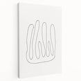 Side view of a stretched canvas featuring an abstract minimalist wall art design in soft pastel colors, showcasing smooth lines and modern aesthetics for contemporary decor.