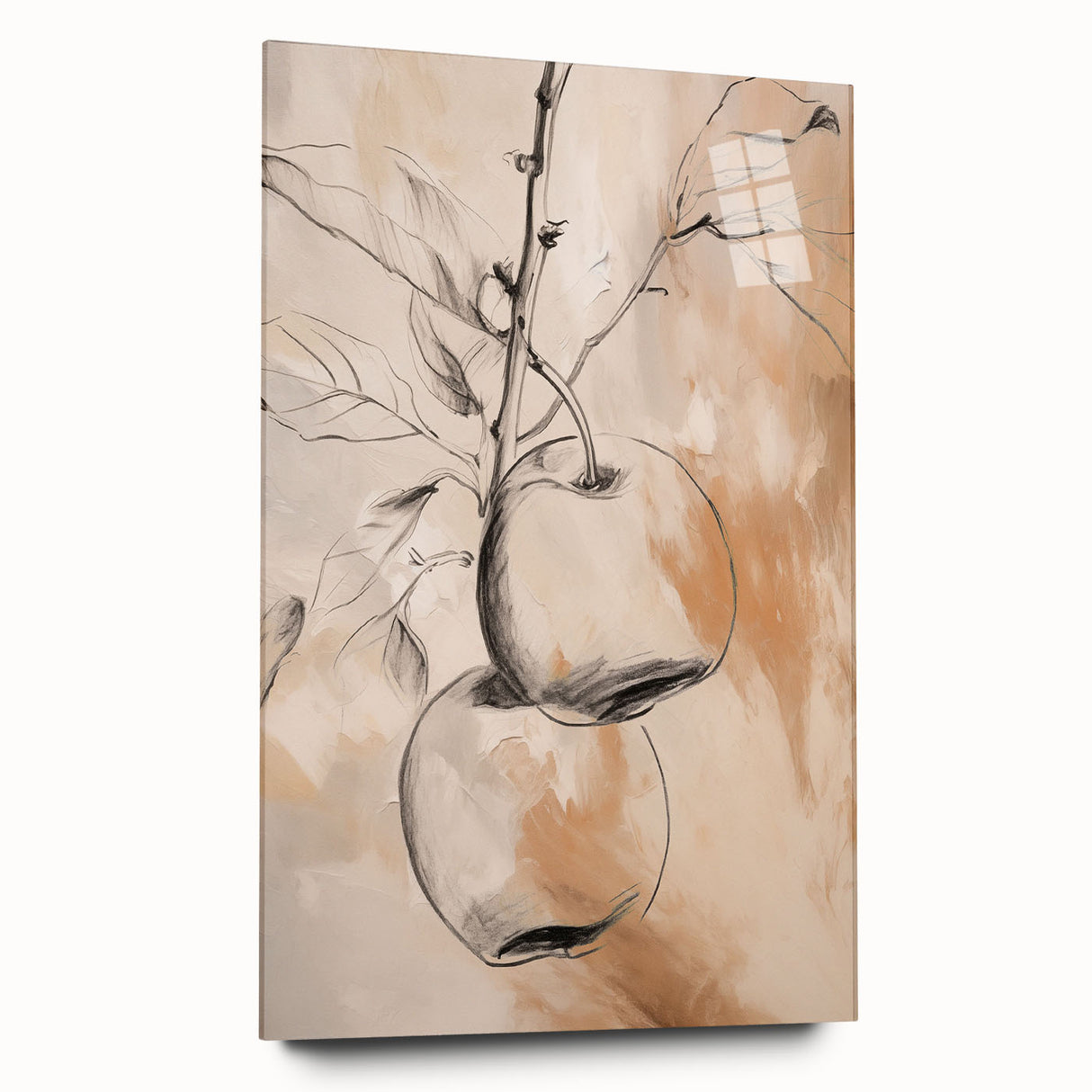 Abstract minimalist wall art collection displayed in a sleek acrylic glass frame, featuring soft color gradients and a modern design aesthetic.