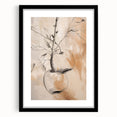 Minimalist black-framed wall art showcasing an abstract design with soft beige and gray tones, perfect for modern home decor.