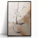Framed abstract minimalist wall art featuring a sleek black design, perfect for modern decor, showcased from a front view with acrylic finish.