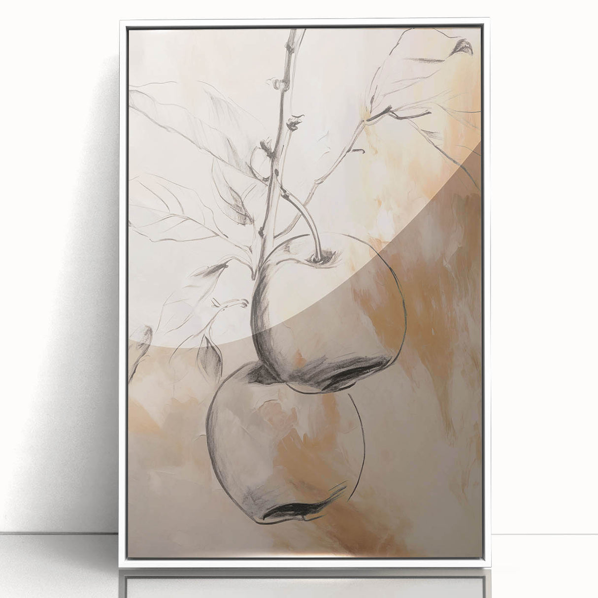 Framed abstract minimalist wall art design showcasing soft pastel colors and geometric shapes, adding a modern touch to contemporary decor.
