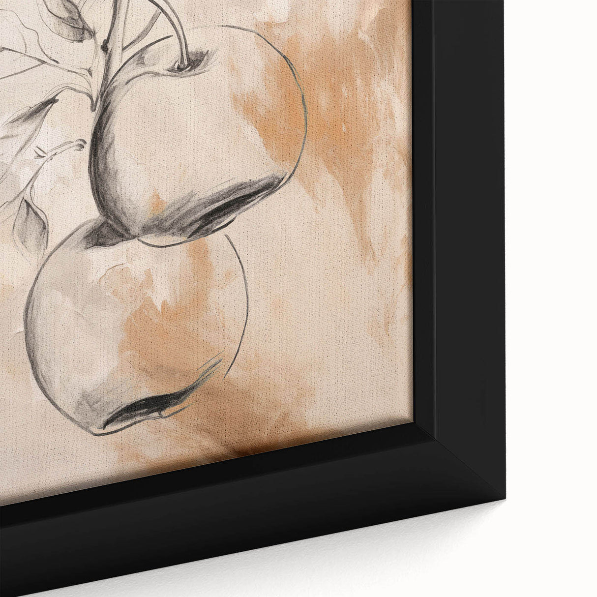 Close-up of a framed abstract minimalist wall art piece showcasing soft pastel colors and geometric shapes, perfect for modern decor.