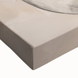 Close-up of a stretched canvas showcasing an abstract minimalist wall art design with soft colors and smooth texture, ideal for modern decor.