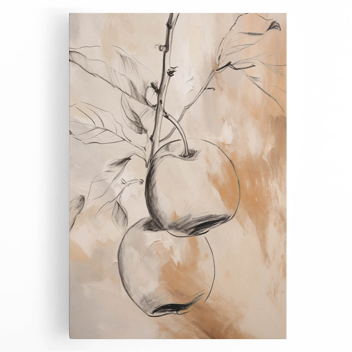 Abstract minimalist wall art collection on stretched canvas showcasing soft pastel colors and geometric shapes, perfect for modern decor.