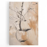 Abstract minimalist wall art collection on stretched canvas showcasing soft pastel colors and geometric shapes, perfect for modern decor.