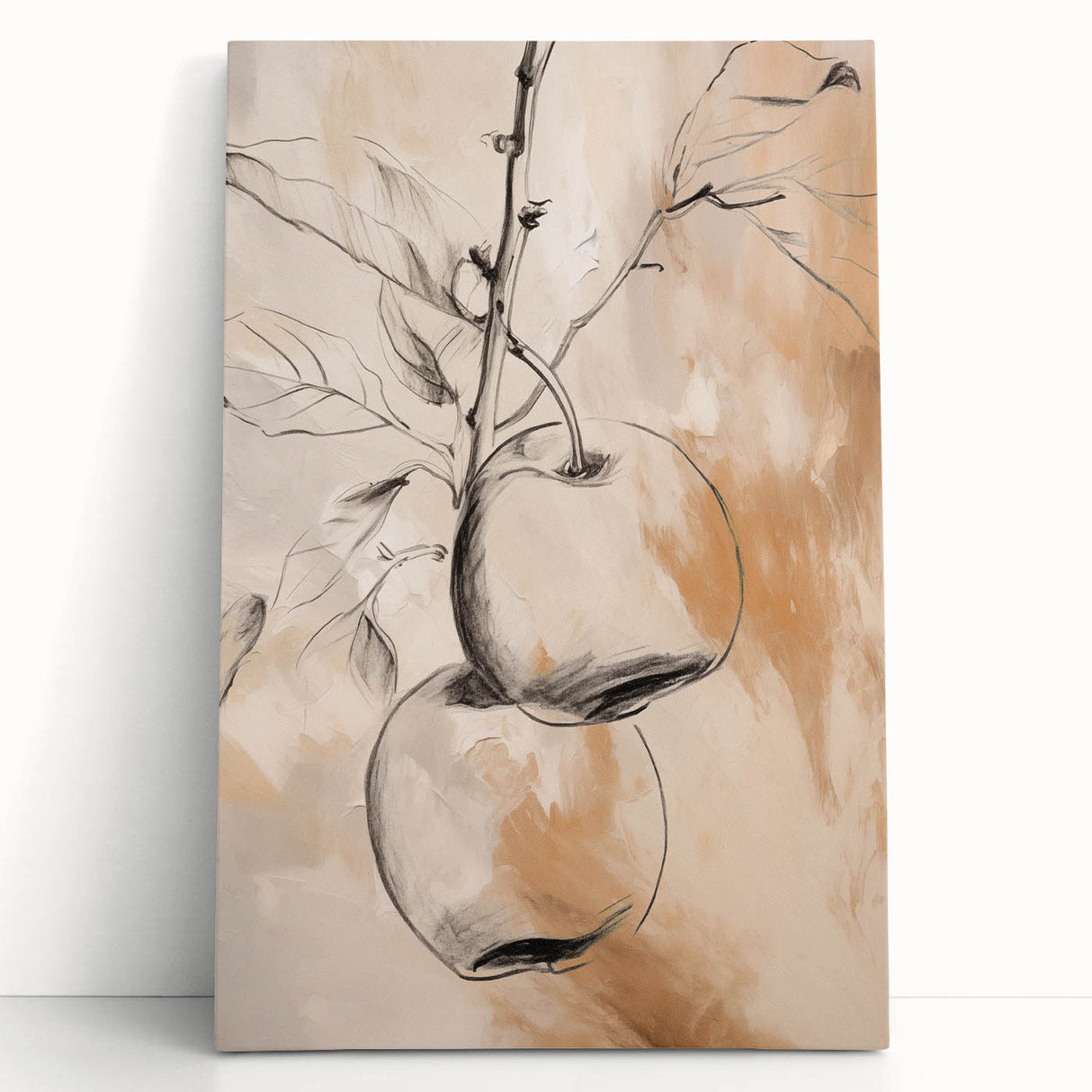 Abstract minimalist wall art design on a stretched canvas, featuring soft pastel colors and geometric shapes, perfect for modern decor.