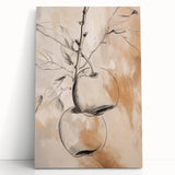 Abstract minimalist wall art design on a stretched canvas, featuring soft pastel colors and geometric shapes, perfect for modern decor.