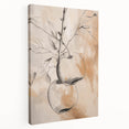 Abstract minimalist wall art design on stretched canvas, showcasing soft pastel colors and geometric shapes, perfect for modern home decor.