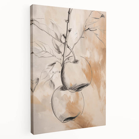 Abstract minimalist wall art design on stretched canvas, showcasing soft pastel colors and geometric shapes, perfect for modern home decor.