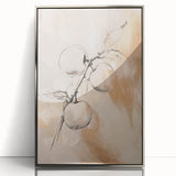 Framed abstract minimalist wall art design featuring a silver acrylic finish, showcasing geometric shapes and clean lines, perfect for modern decor.