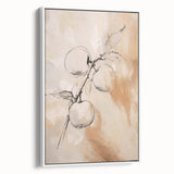 Framed abstract minimalist wall art featuring a sleek white design, set against a neutral background, perfect for modern decor.