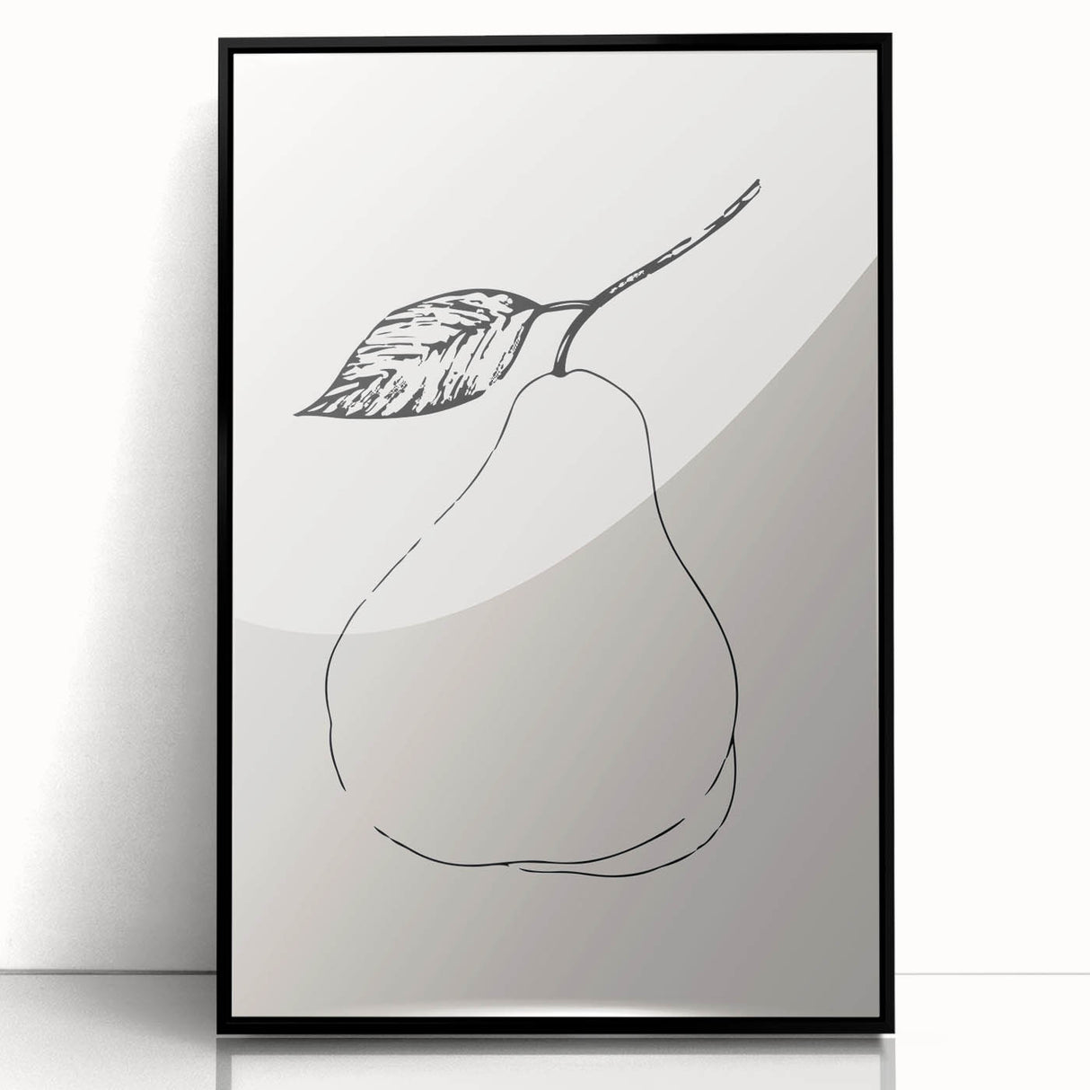 Framed abstract minimalist wall art featuring a black acrylic design, showcasing geometric shapes and a sleek modern aesthetic, ideal for contemporary decor.