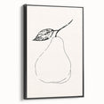 Framed abstract minimalist wall art in black, showcasing a contemporary design with smooth lines, perfect for modern home decor.