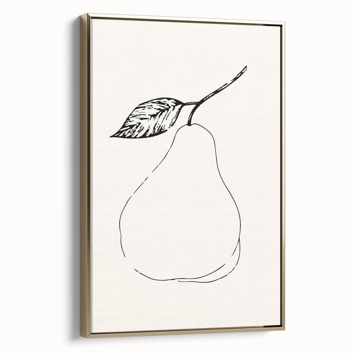 Framed abstract minimalist wall art in gold tones, showcasing a sleek design with a modern aesthetic, perfect for contemporary decor.