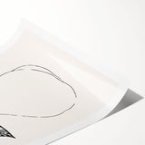 Abstract minimalist wall art print showcasing soft pastel colors and geometric shapes, rolled for easy framing and display.