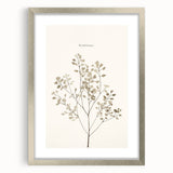 Minimalist abstract wall art collection in a silver frame with a mat, showcasing modern design elements and neutral color palette for elegant decor.