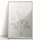 Framed abstract minimalist wall art collection showcasing elegant designs in soft colors, displayed against a white backdrop for a modern aesthetic.