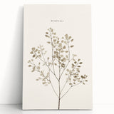 Abstract minimalist wall art collection featuring vibrant colors and geometric shapes on stretched canvas, leaning against a neutral wall.