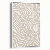 Framed minimalist wall art collection showcasing abstract designs in soothing colors, displayed from a side view against a neutral backdrop.