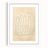 Framed abstract minimalist wall art design showcasing soft pastel colors and geometric shapes, presented with a white mat for a modern aesthetic.