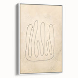 Framed abstract minimalist wall art design showcasing soft white tones and subtle textures, perfect for modern home decor.