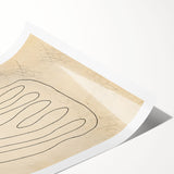 Abstract minimalist wall art print showcasing soft pastel colors and geometric shapes, rolled for easy framing and display. Perfect for modern decor.