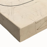 Close-up of an abstract minimalist design stretched canvas wall art, showcasing soft pastel colors and subtle textures, ideal for modern decor.