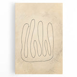 Abstract minimalist wall art design in soft pastels, featuring organic shapes and fluid lines on a stretched canvas, accentuating modern decor.