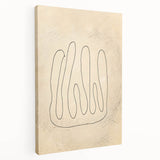 Abstract minimalist wall art design displayed on a stretched canvas, showcasing soft pastel colors and subtle geometric patterns, perfect for modern decor.